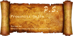 Prosznitz Sejla névjegykártya
